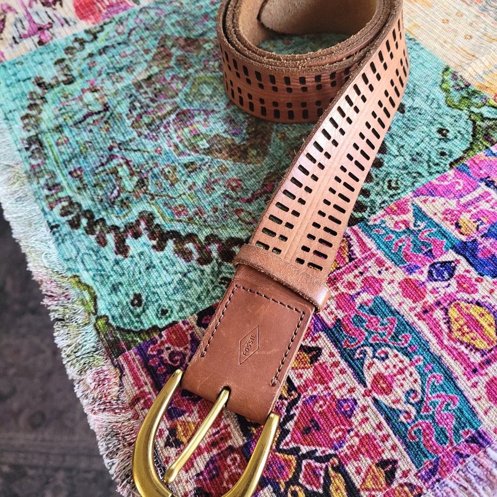 Y2K Fossil Genuine Leather Belt